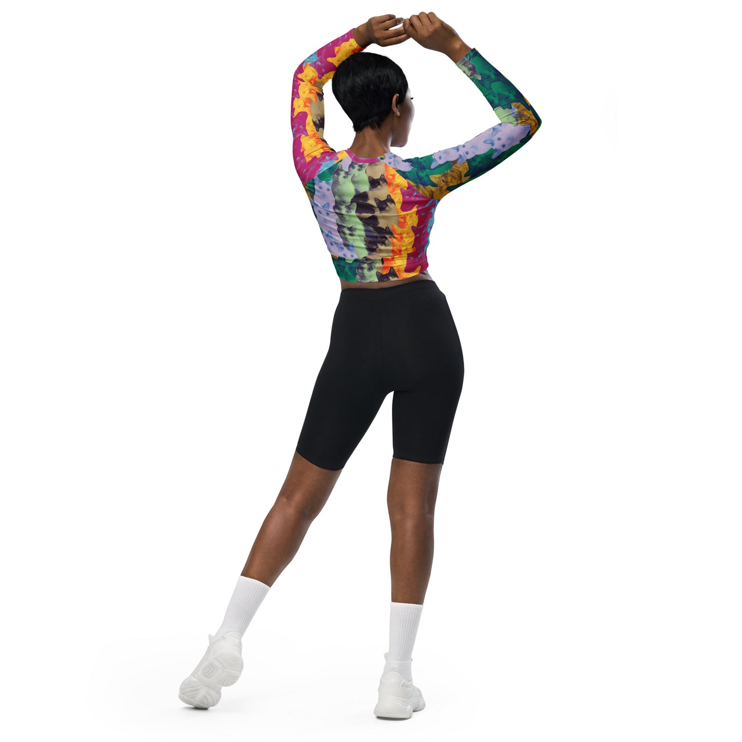 GOOD CAT -  Rainbow Rescue Recycled Long-sleeve Crop Top
