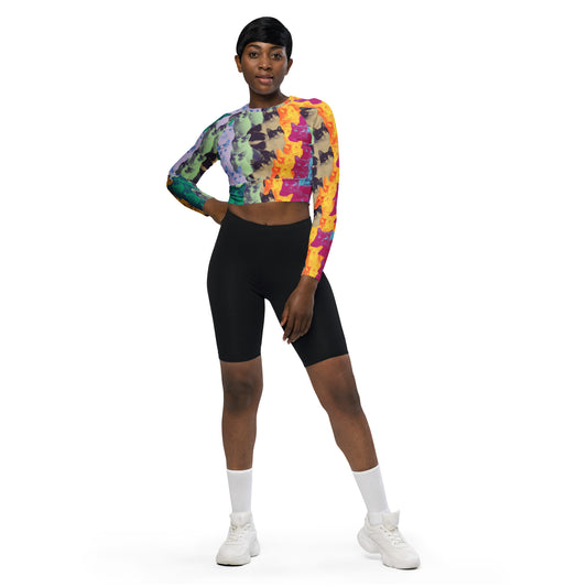 GOOD CAT -  Rainbow Rescue Recycled Long-sleeve Crop Top