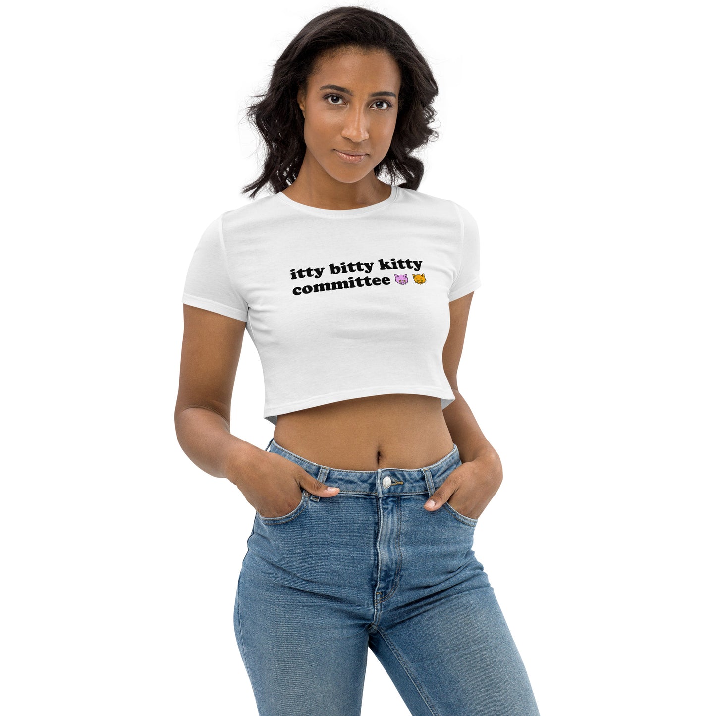 GOOD CAT - "ITTY BITTY KITTY COMMITTEE" Organic Crop Top