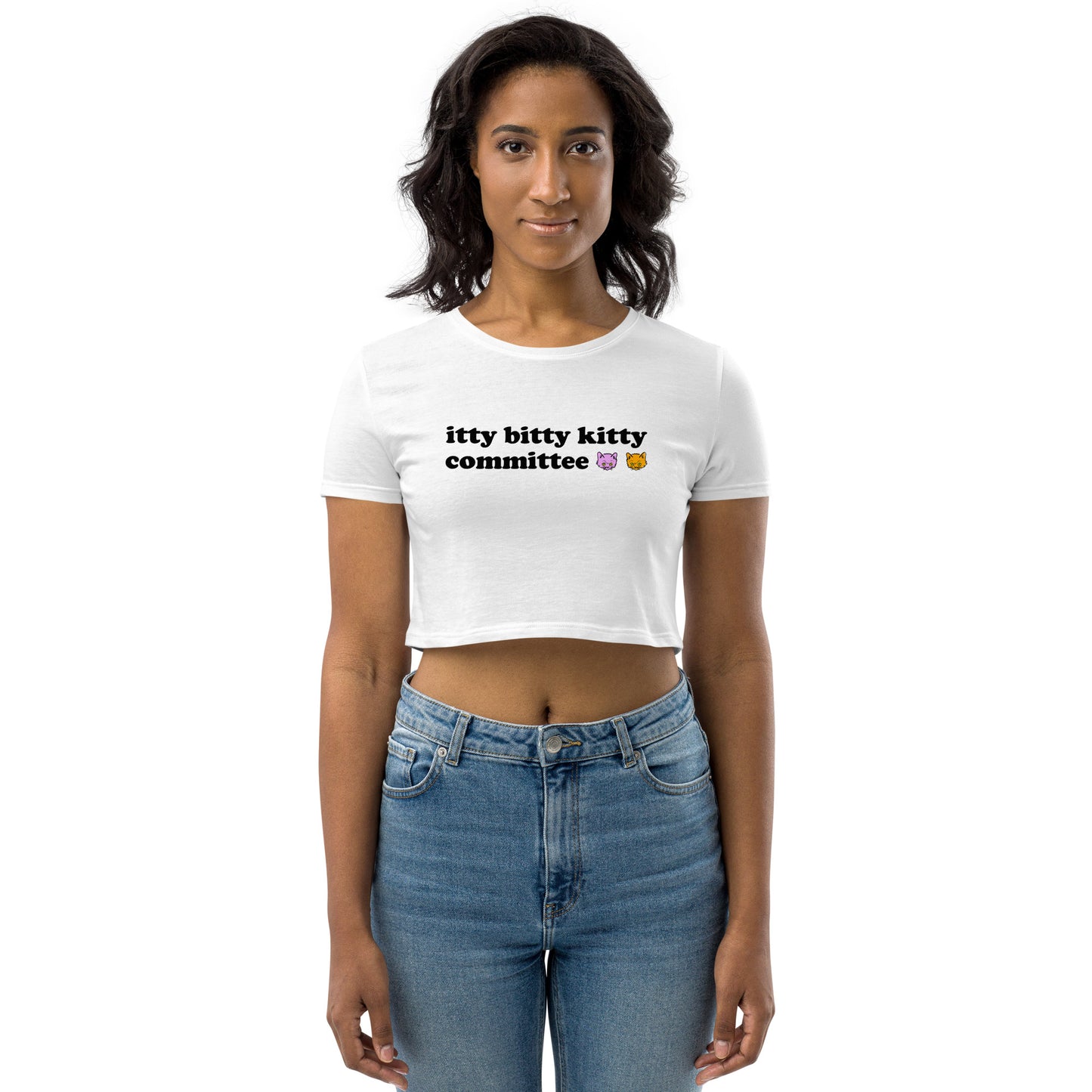 GOOD CAT - "ITTY BITTY KITTY COMMITTEE" Organic Crop Top