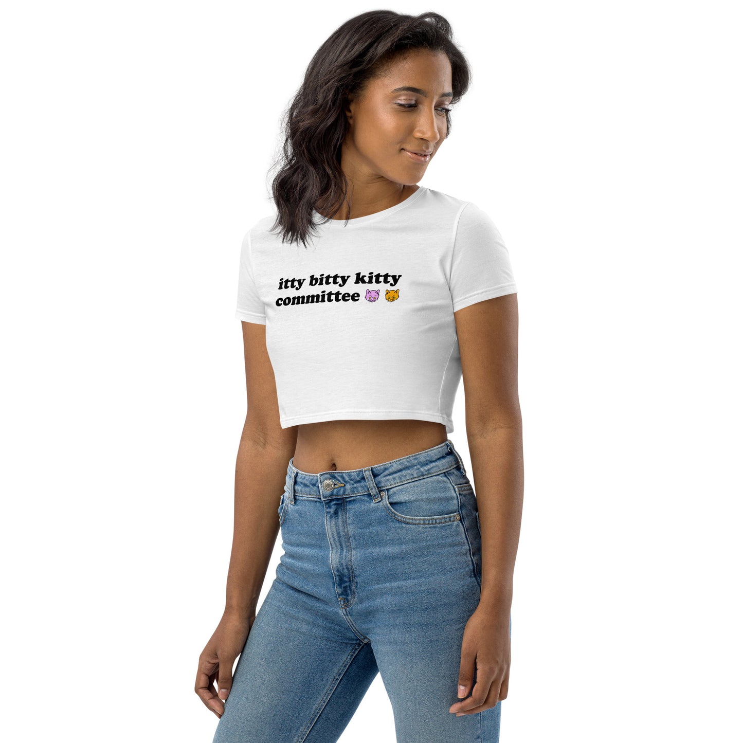 GOOD CAT - "ITTY BITTY KITTY COMMITTEE" Organic Crop Top