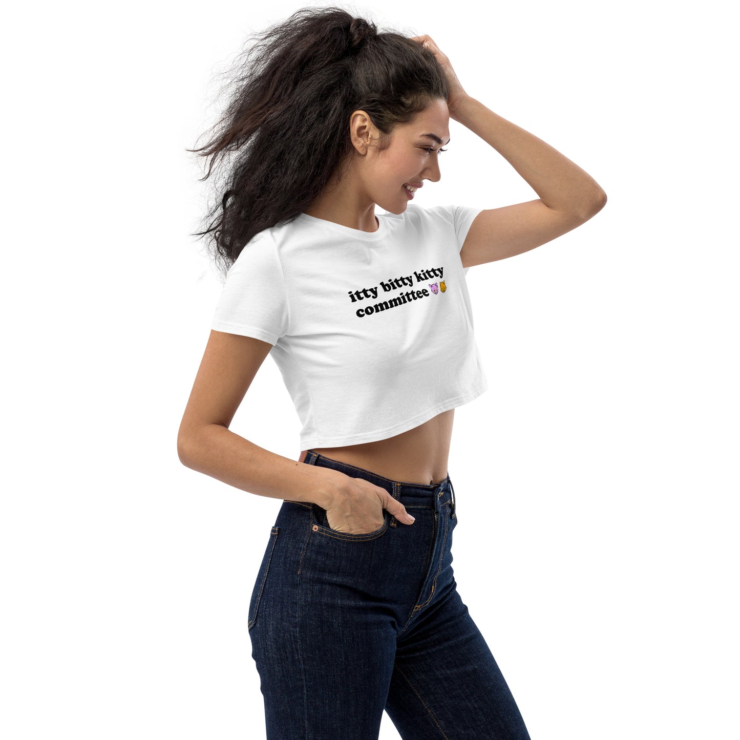 GOOD CAT - "ITTY BITTY KITTY COMMITTEE" Organic Crop Top