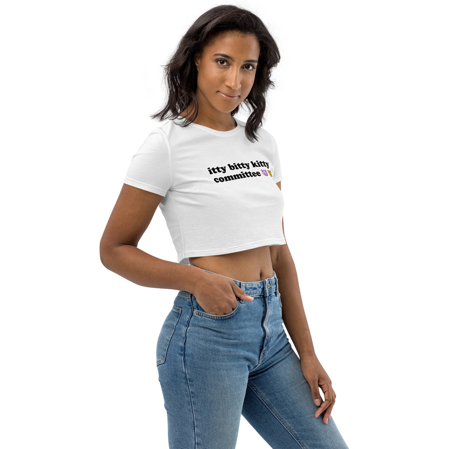 GOOD CAT - "ITTY BITTY KITTY COMMITTEE" Organic Crop Top