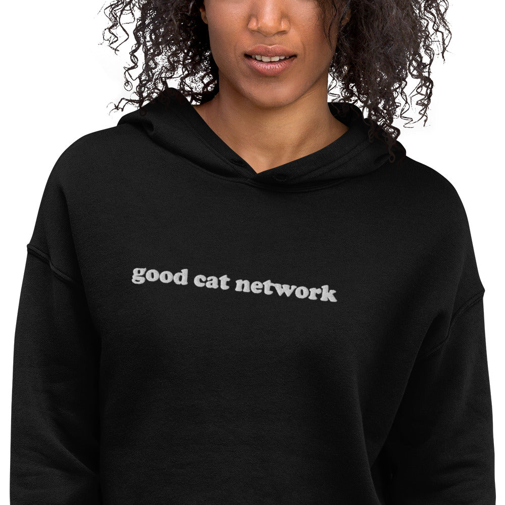 GOOD CAT - "GOOD CAT NETWORK" Cropped Hoodie