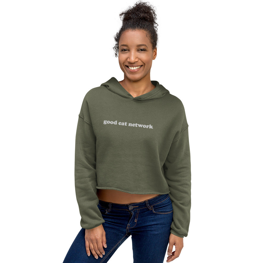 GOOD CAT - "GOOD CAT NETWORK" Cropped Hoodie