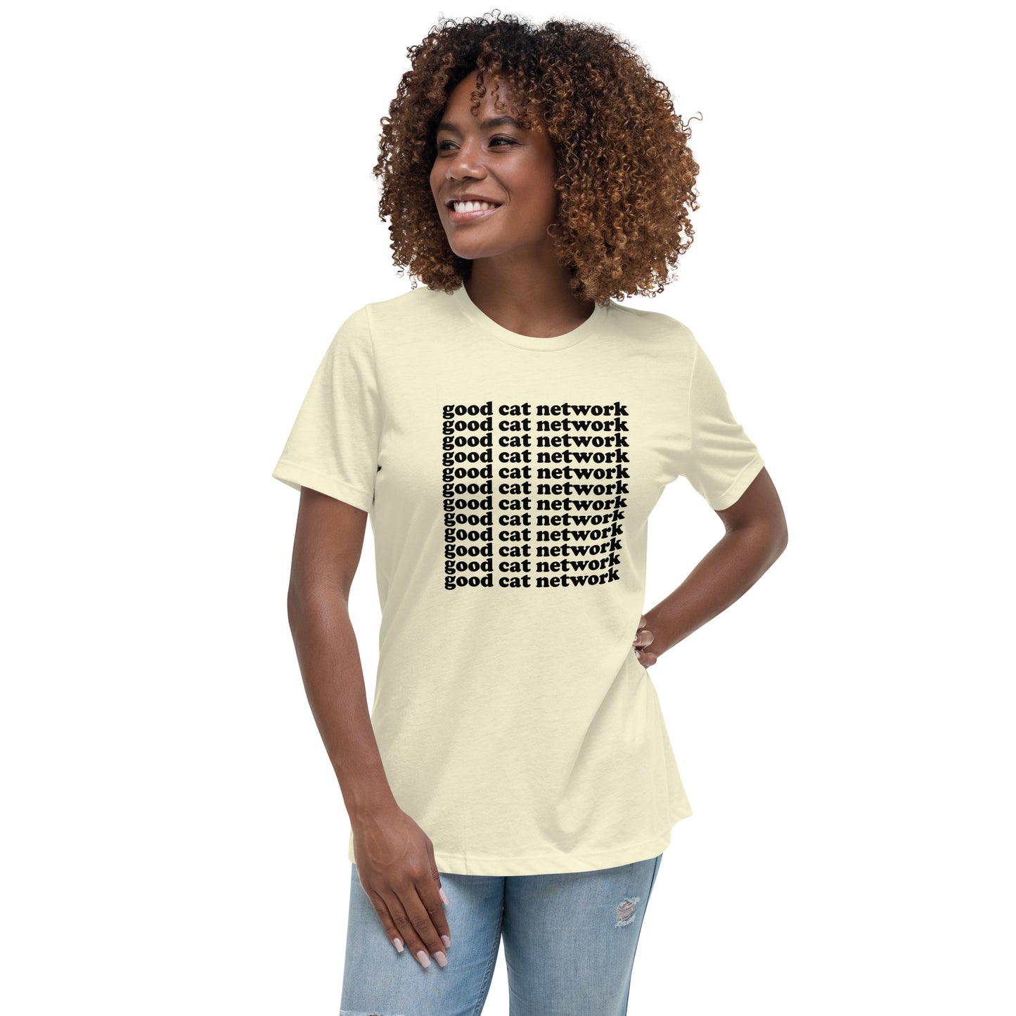 GOOD CAT - "GOOD CAT NETWORK" Women's Relaxed T-Shirt
