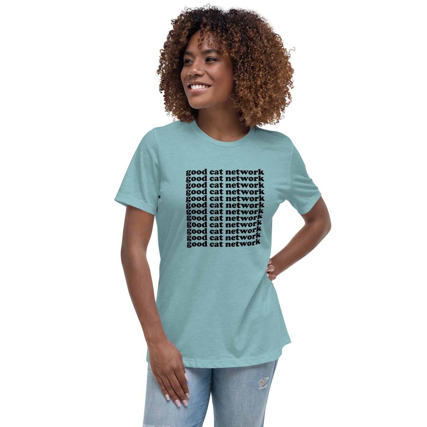 GOOD CAT - "GOOD CAT NETWORK" Women's Relaxed T-Shirt