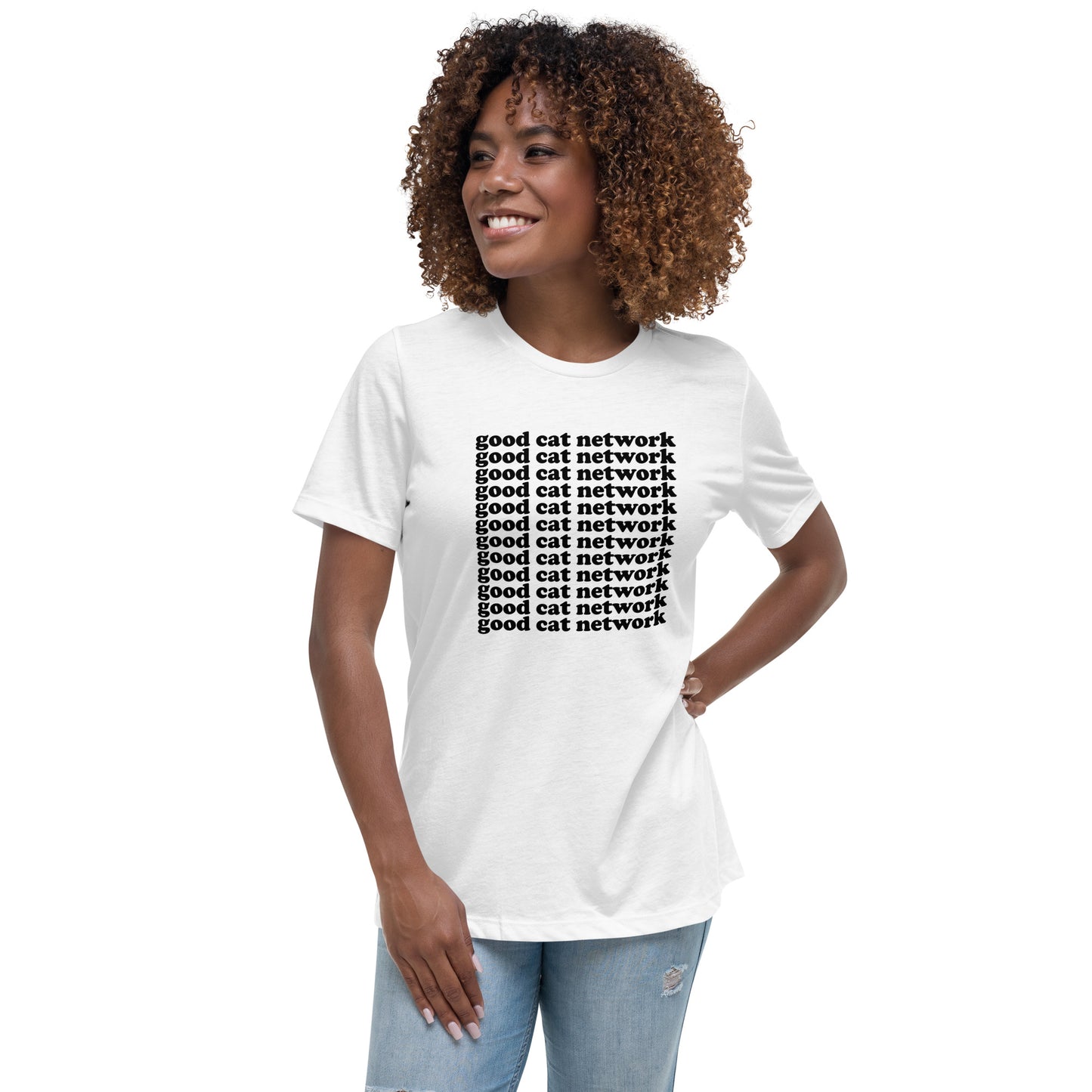 GOOD CAT - "GOOD CAT NETWORK" Women's Relaxed T-Shirt