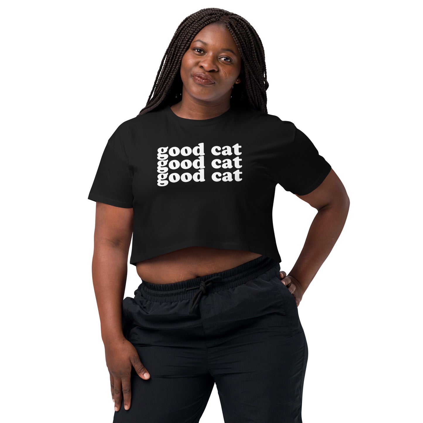 NEW!👕✨😻 GOOD CAT (times 3) Women’s crop top