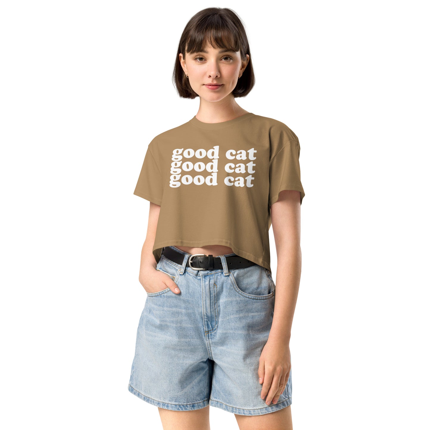 NEW!👕✨😻 GOOD CAT (times 3) Women’s crop top