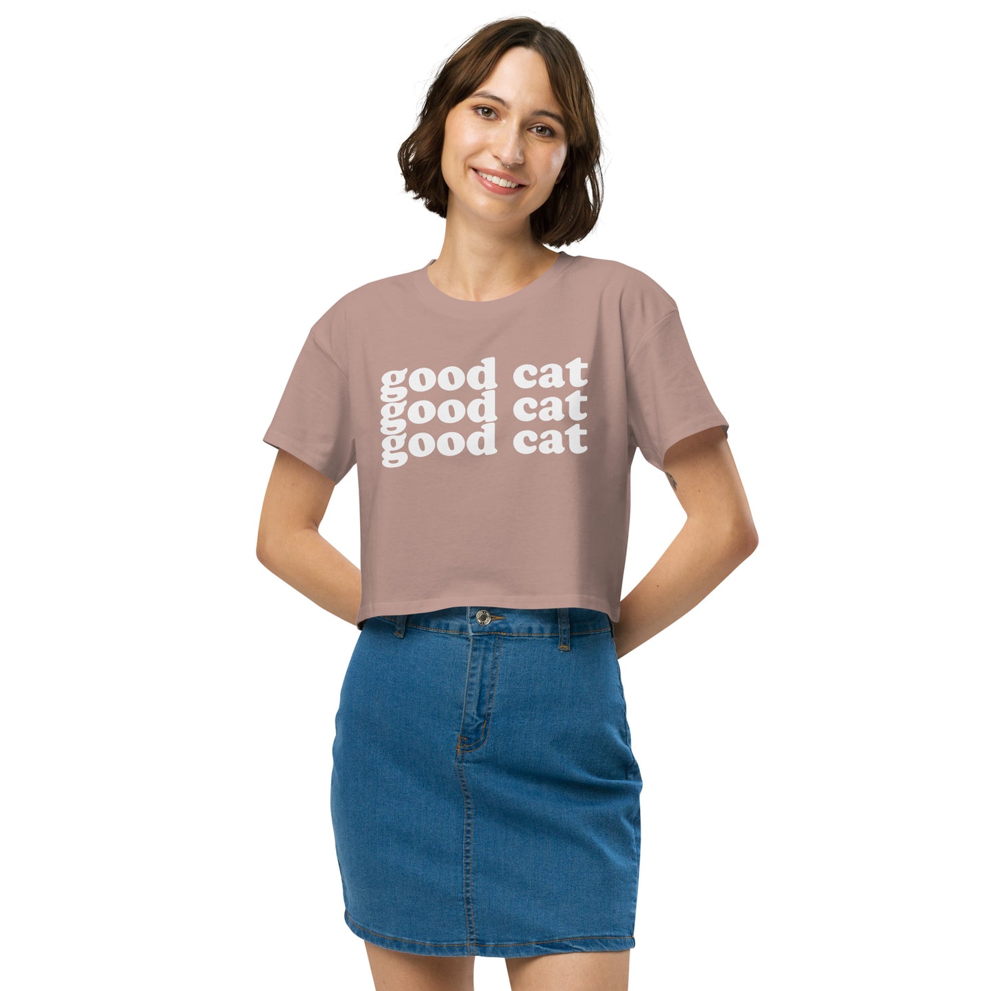 NEW!👕✨😻 GOOD CAT (times 3) Women’s crop top