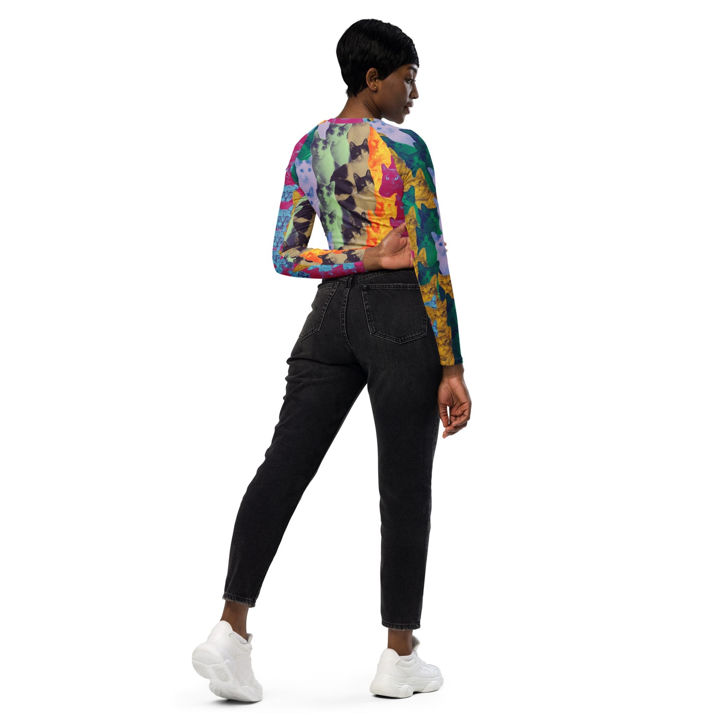 GOOD CAT -  Rainbow Rescue Recycled Long-sleeve Crop Top