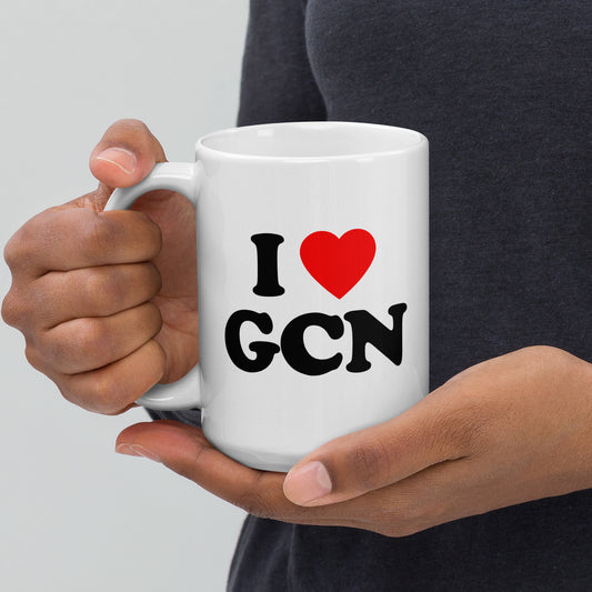 GOOD CAT - "I ❤️ GCN" White glossy mug