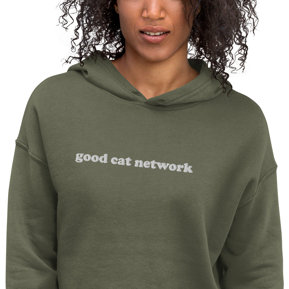 GOOD CAT - "GOOD CAT NETWORK" Cropped Hoodie