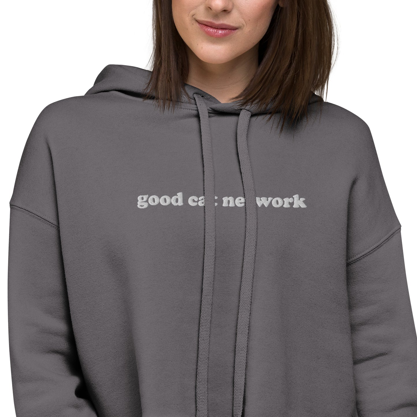 GOOD CAT - "GOOD CAT NETWORK" Cropped Hoodie